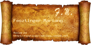 Fesztinger Mariann névjegykártya